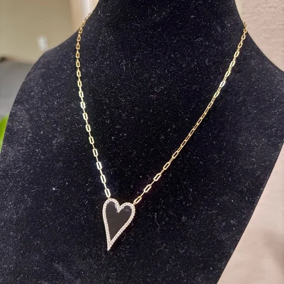 Frieda Rothman Onyx Heart Pendant Necklace